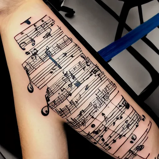Image similar to sheet music tattoo