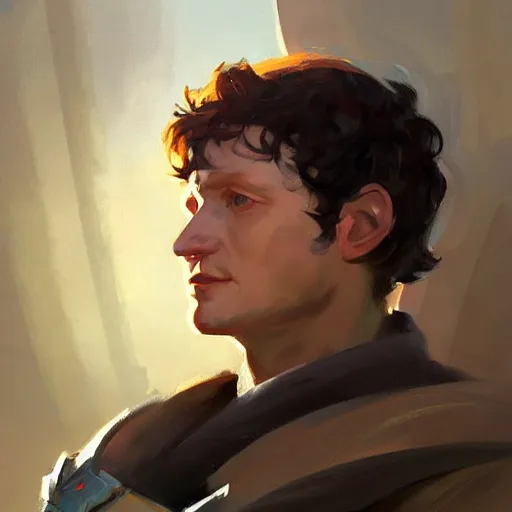 Image similar to greg manchess portrait painting of frodo beutlin as overwatch character, medium shot, asymmetrical, profile picture, organic painting, sunny day, matte painting, bold shapes, hard edges, street art, trending on artstation, by huang guangjian and gil elvgren and sachin teng