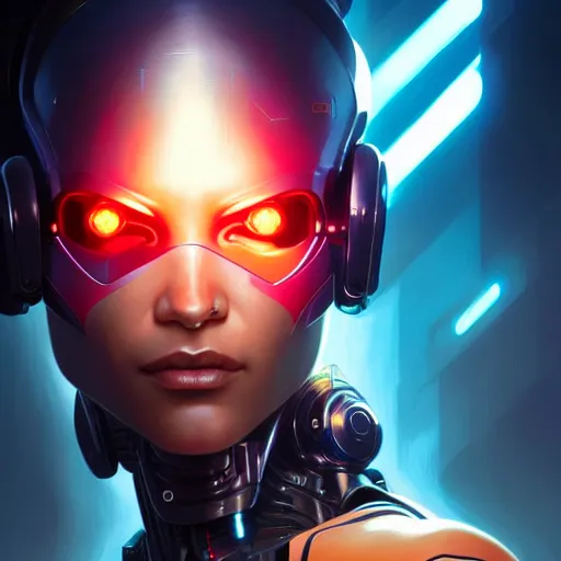 Prompt: cyborg, female, science fiction, portrait, highly detailed, digital painting,, concept art, sharp focus, illustration, art by artgerm and greg rutkowski and magali villeneuve and ilya kuvshinov!