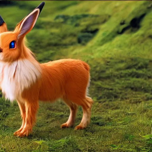 Image similar to national geographic professional photo of eevee in the wild, award winning