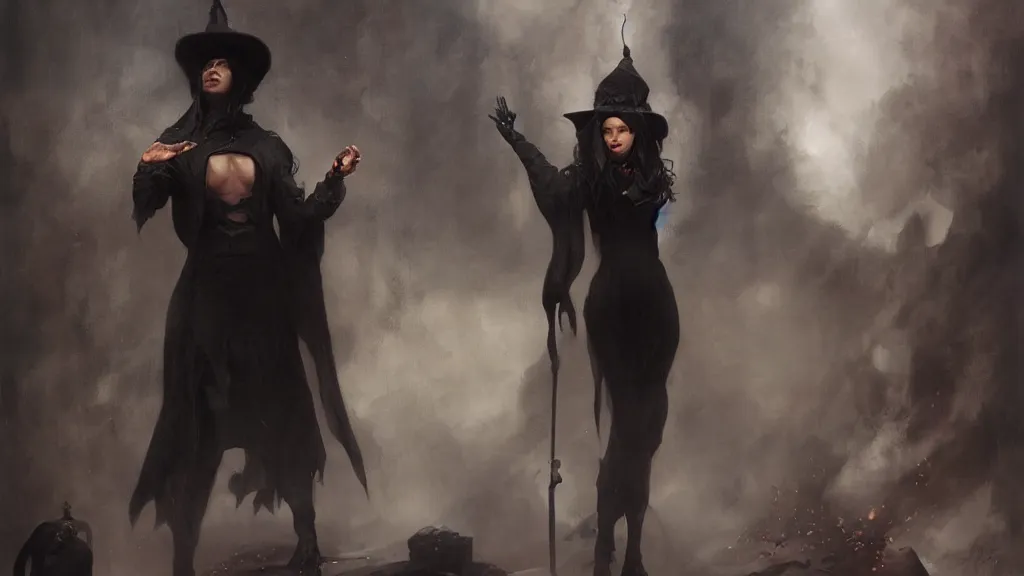 Image similar to A black conjurer by Stanley Artgerm and Tom Bagshaw, oil on canvas