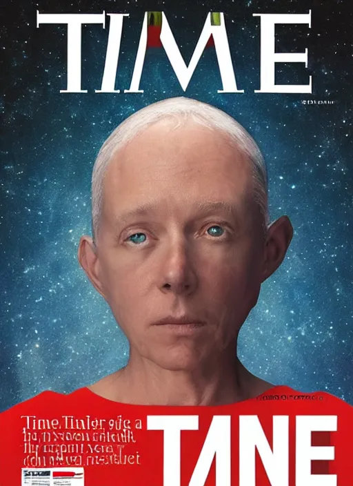 Image similar to TIME magazine cover, the coming AI singularity, 4k