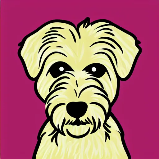 Image similar to wheaten terrier in the style of roy lichtenstein