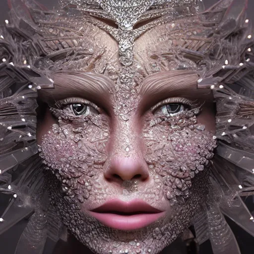 Image similar to the queen of crystals, 4 k, intricate detailed, jaw dropping, gorgeous, surreal, octane render