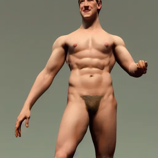 Prompt: the ultimate gigachad Mark Zuckerberg, pale white and shirtless muscular man, artstation by J. C. Leyendecker and Edmund Blair Leighton and Charlie Bowater octane render