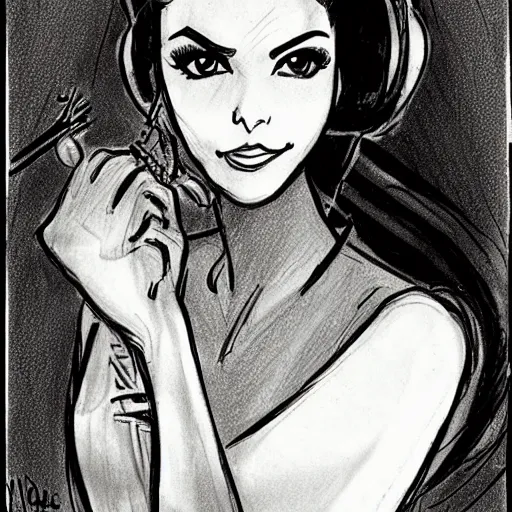 Image similar to milt kahl sketch of victoria justice as princess padme from star wars episode 3