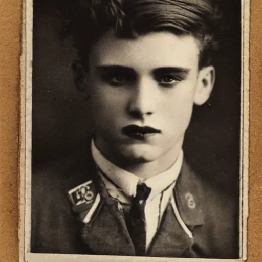 Prompt: a moderately handsome rebellious hot young guy, 1 9 1 8 photo