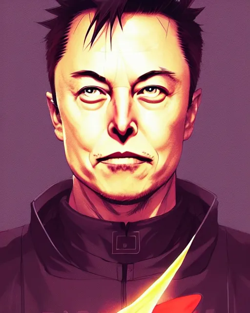 Prompt: elon musk in naruto as a hidden leaf village ninja, close up portrait, details, sharp focus, illustration, by jordan grimmer and greg rutkowski, trending artstation, pixiv, digital art