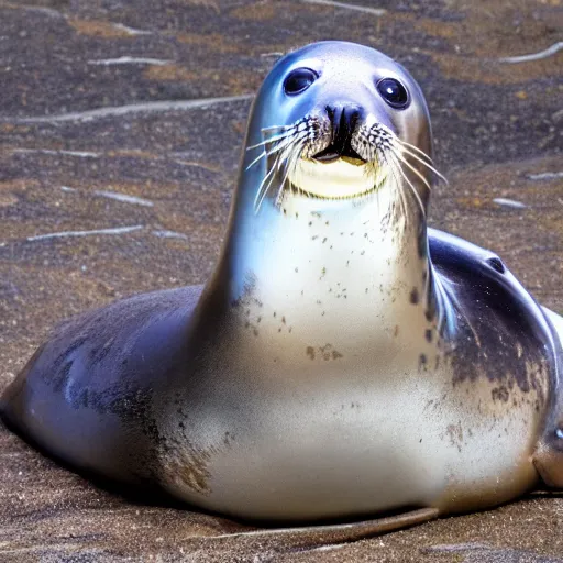 Prompt: a seal wearing a crown