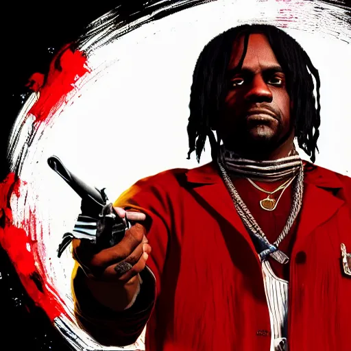 Image similar to Rapper Chief Keef In red dead redemption 2 digital art 4K quality super realistic