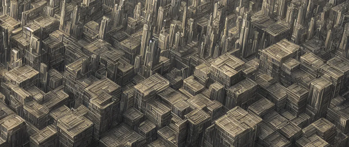 Prompt: concept art of parametric city, intricate buildings with wood details, minimal design, brutalism, immensity, wide angle, cinematic lighting, 4k, widescreen ratio