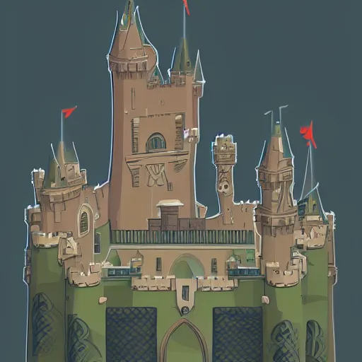 Prompt: castle vector by james gilleard h 6 4 0