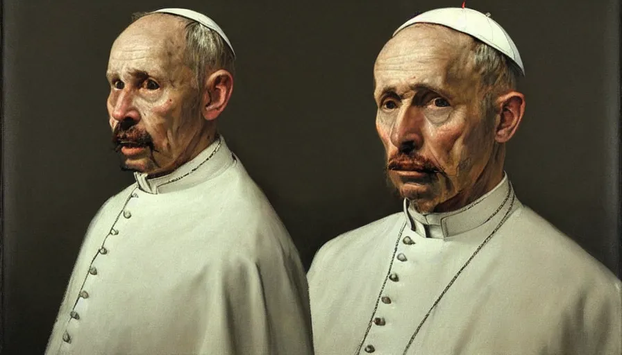 Image similar to painting by borremans, pope innocent x like a painting of velasquez, detailed, stunning