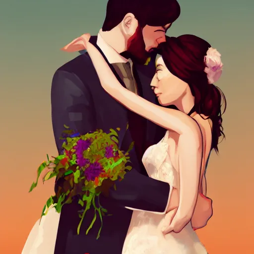 Prompt: the love of my life marrying me, trending on artstation