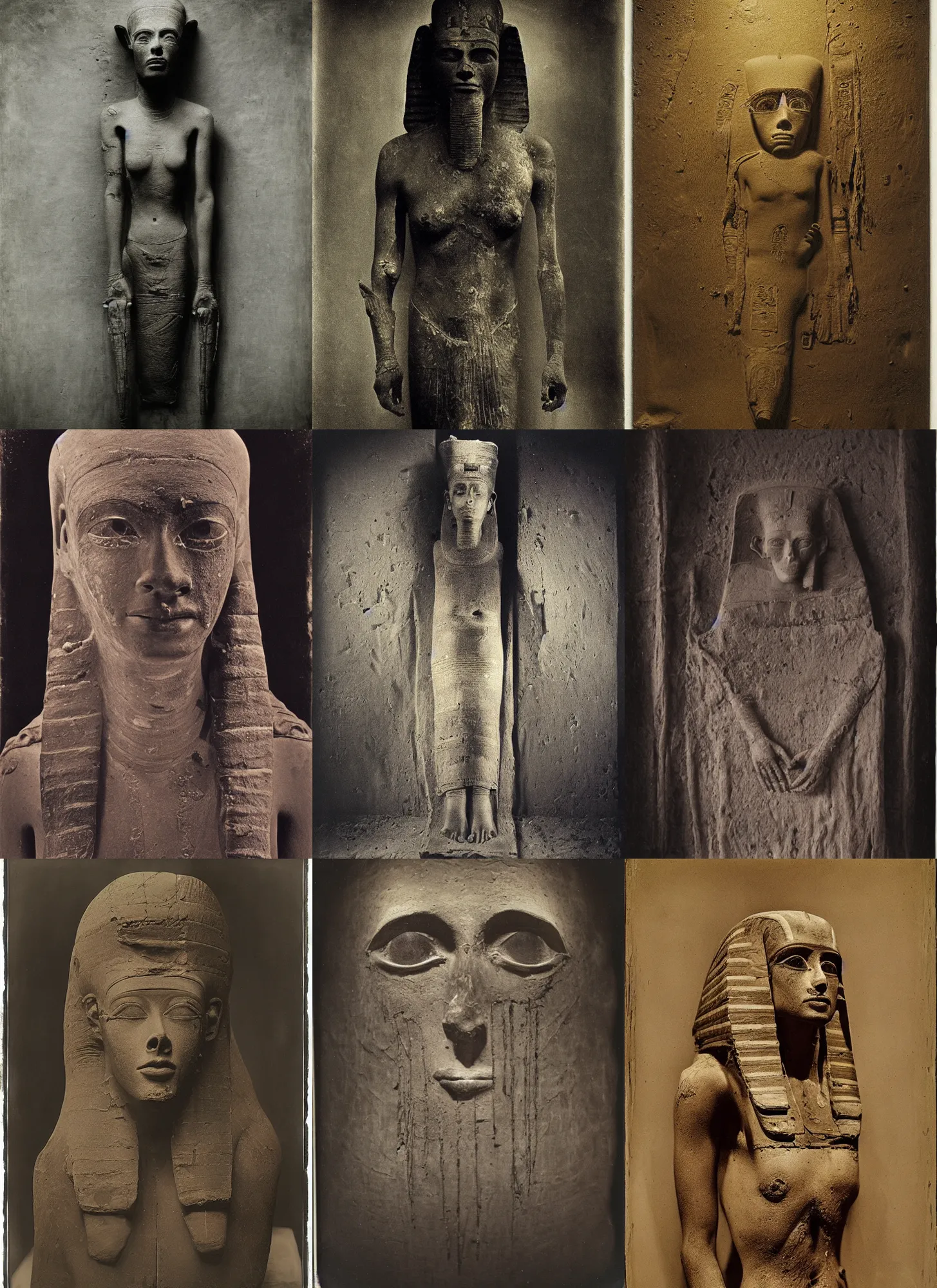 Prompt: wet plate photography ancient egyptian mummy, scp, beksinski, barlowe