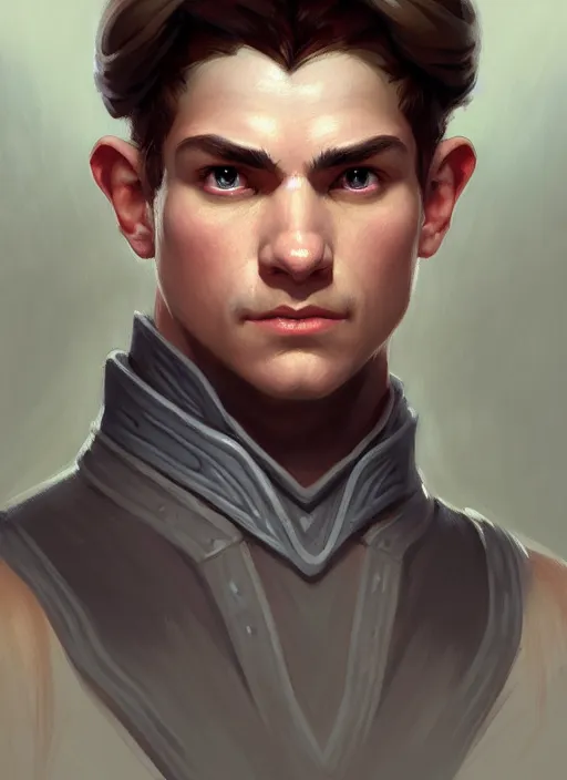 Prompt: symmetry!! oil painting digital art dungeons & dragons facial portrait of a halfling male cleric, with a ponytail, elegant, highly detailed, digital painting, artstation, concept art, sharp focus, illustration, art by artgerm and greg rutkowski and alphonse mucha