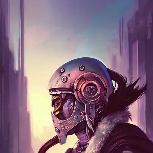 Image similar to cyberpunk viking helmet mask warrior goddess robot ninja fantasy, art gta 5 cover, official fanart behance hd artstation by jesper ejsing, by rhads, makoto shinkai and lois van baarle, ilya kuvshinov, ossdraws