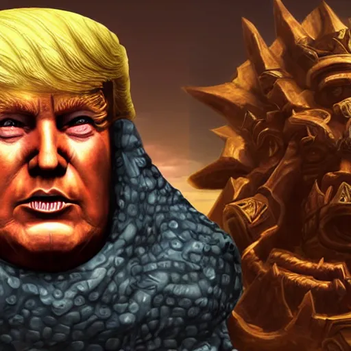 Image similar to donald trump as old god y'shaarj in world of warcraft