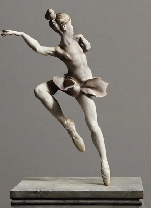 Image similar to the ballerina ribbon statue by michelangelo