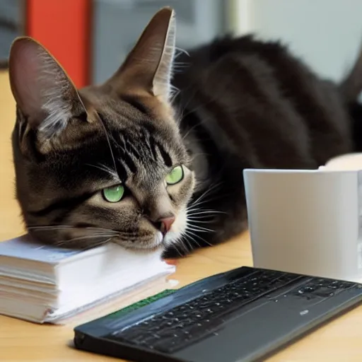 Prompt: a cat programmer