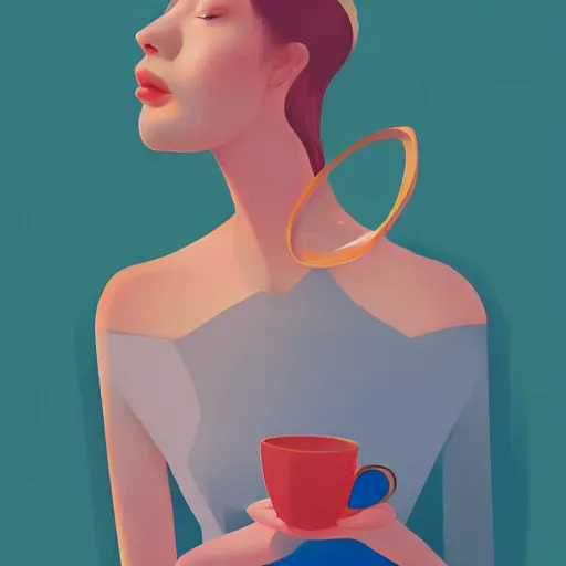 Prompt: a king drinking a cup of tea by hsaio ron cheng, trending on artstation, 8 k, highly detailed, digital painting