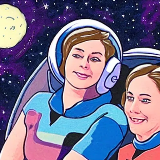 Image similar to lesbians in space