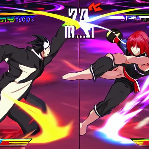 Prompt: fighting game versus symbol graphically good looking image, anime