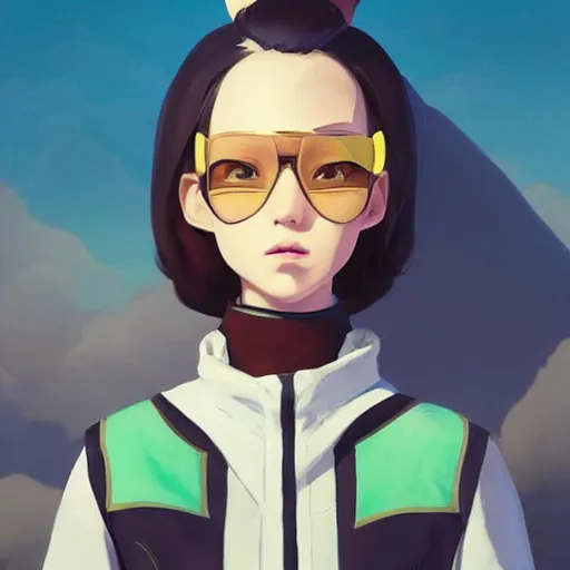Prompt: Portrait painting Zeniba Ghibli wearing a jacket and a collar, as an Overwatch character, medium shot, asymmetrical, profile picture, Organic Painting, sunny day, Matte Painting, bold shapes, hard edges, street art, trending on artstation, by Huang Guangjian and Gil Elvgren and Sachin Teng
