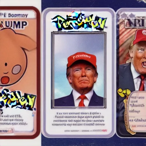 Image similar to donald trump as a pokemon card, pokemon card