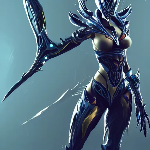 Image similar to beautiful fanart of valkyr female warframe, stunning elegant pose, high quality, artstation, deviantart