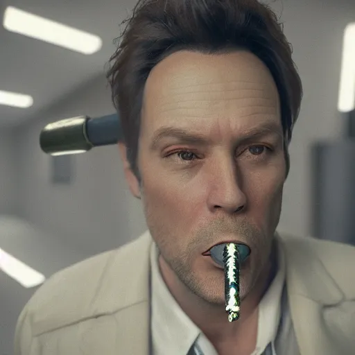 Image similar to hyperrealistic dslr film still of ace ventura pet detective smoking a crack pipe, stunning 8 k octane comprehensive 3 d render, inspired by istvan sandorfi & greg rutkowski & unreal engine, perfect symmetry, dim volumetric cinematic lighting, extremely hyper - detailed, extremely lifelike attributes & lifelike texture, intricate, masterpiece, artstation, stunning