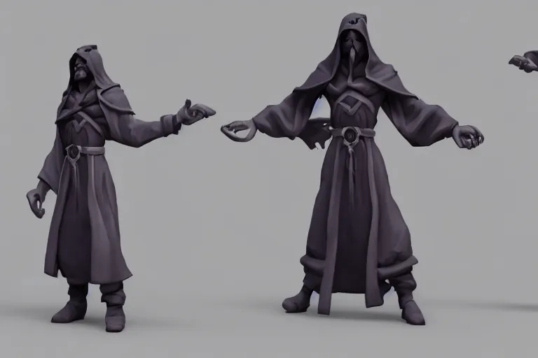 Prompt: cultist wearing robe, paladins, unreal engine, 3 d render,