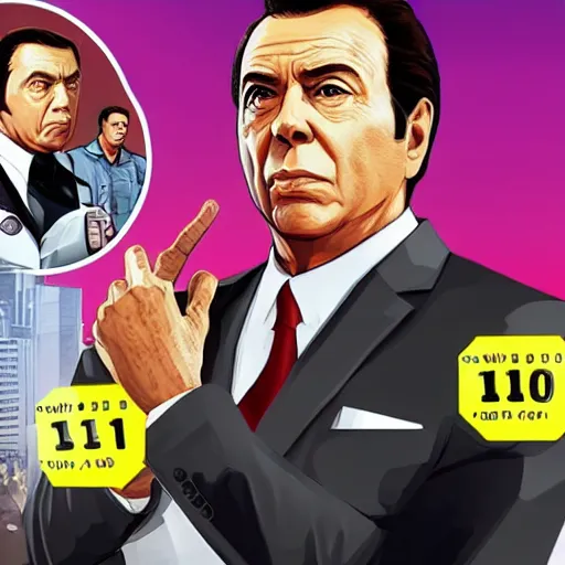 Image similar to silvio santos in gta v loading screen art