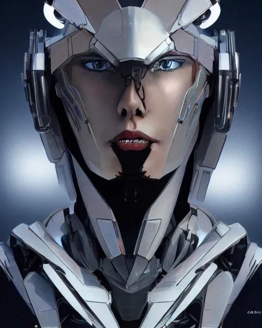 Image similar to the face of a cybernetic! fashion model! mecha, scifi, ghost in the shell, intricate sci fi panels made of metal, elegant, highly detailed panel cuts, greeble detail, caustics and refraction, digital painting, artstation, concept art, high tech fantasy, sharp focus, illustration, art by marco plouffe arstation