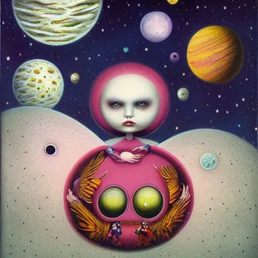 Image similar to Liminal space in outer space by Mark Ryden