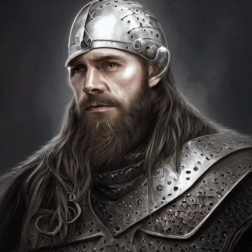 Prompt: portrait of solemn, ice-pale undead viking warrior with black veins and brutalist plate armor with art deco knotwork, elegant, intricate, head and upper body portrait, D&D, fantasy, highly detailed, digital painting, artstation, concept art, sharp focus, illustration, art by artgerm and brom and greg rutkowski and alphonse mucha
