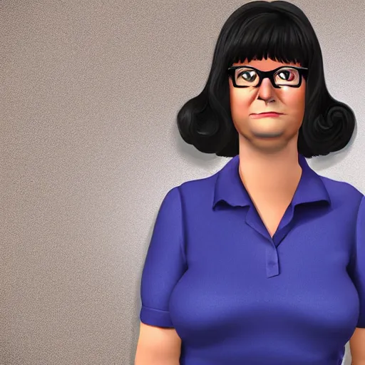 Prompt: Tina Belcher as a real person, photorealistic