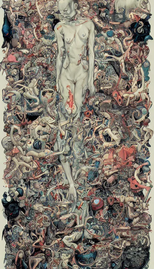 Prompt: The end of an organism, by James Jean