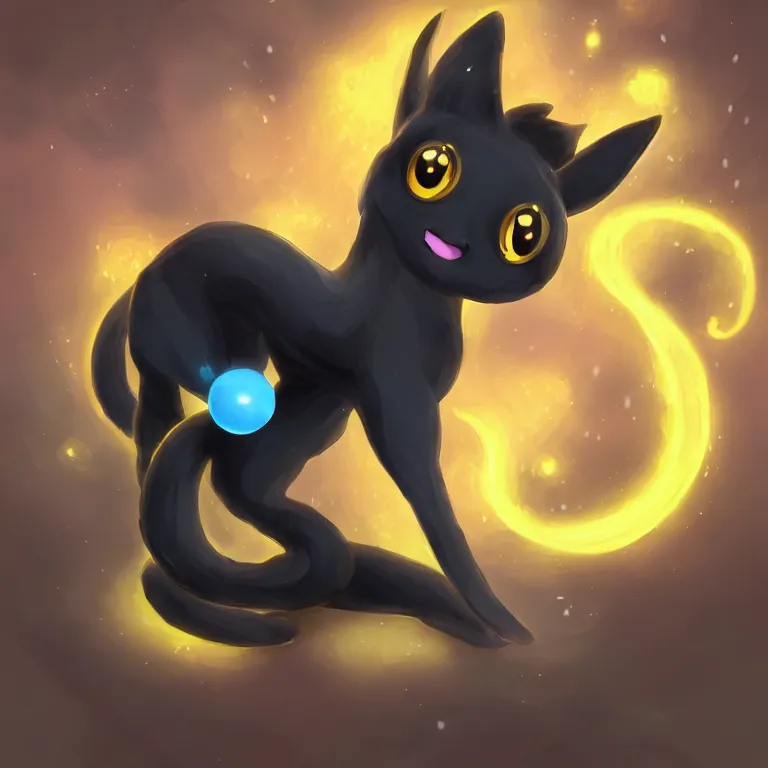 Prompt: umbreon, digital art, trending on artstation