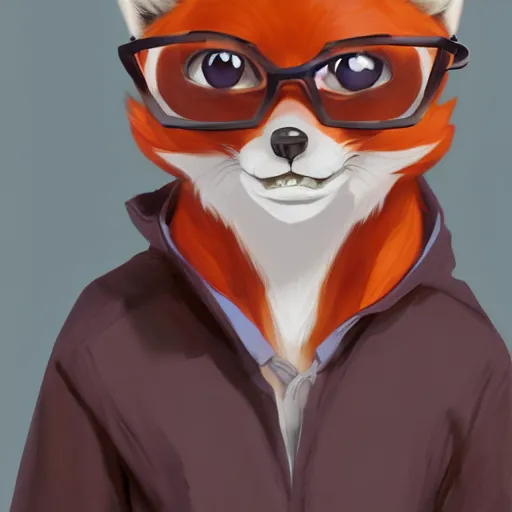 Prompt: anthropomorphic fox with glasses wearing a lab coat, trending on artstation, trending on furaffinity, digital art, by kawacy, anime, furry art, warm light, backlighting, cartoon, concept art