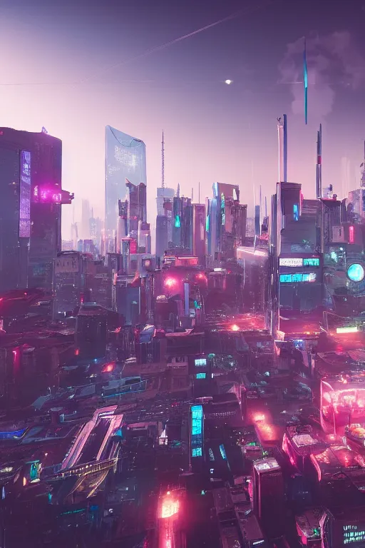 Image similar to cyberpunk city lviv, a lot of future technologies, flying cars, unreal engine, octane render, epic scale, cinema view, 8 k