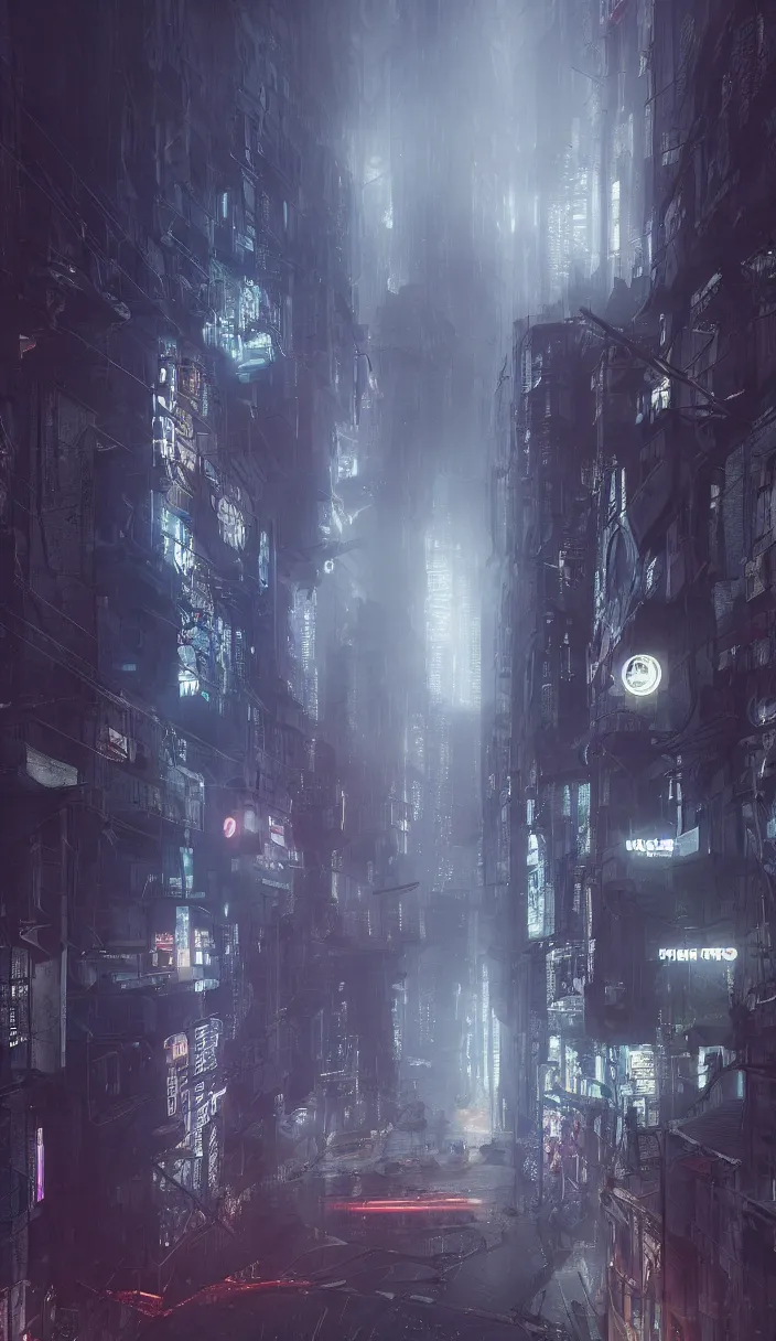 Image similar to a foggy night in milano in 2 0 7 9, cyberpunk future, distopic, cinestill, photography, realistic, hyper detailed, unreal engine, cinematic, octane render