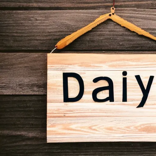 Image similar to a wooden sign that says daily, marker, handwritten