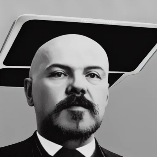 Image similar to Ilich Lenin presents new macbook