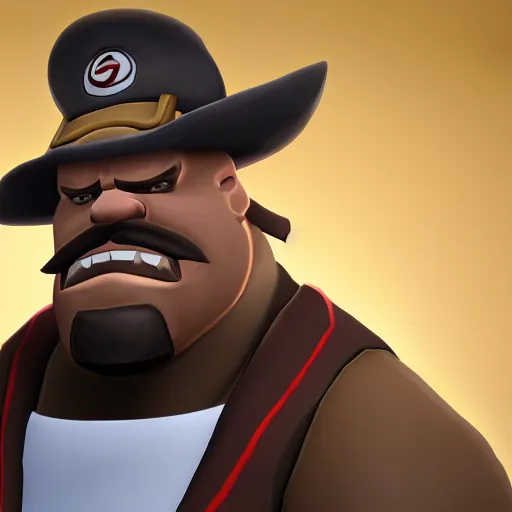 Prompt: A portrait photo of Heavy from Team Fortress 2, 4k