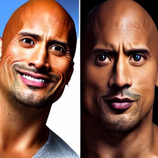 Image similar to anthony padilla from smosh face merged with dwayne the rock johnson