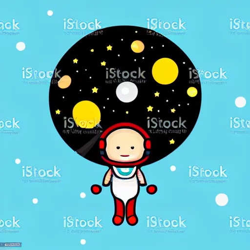 Prompt: cute space astronaut theme, stock vector art, comic, professional, pro
