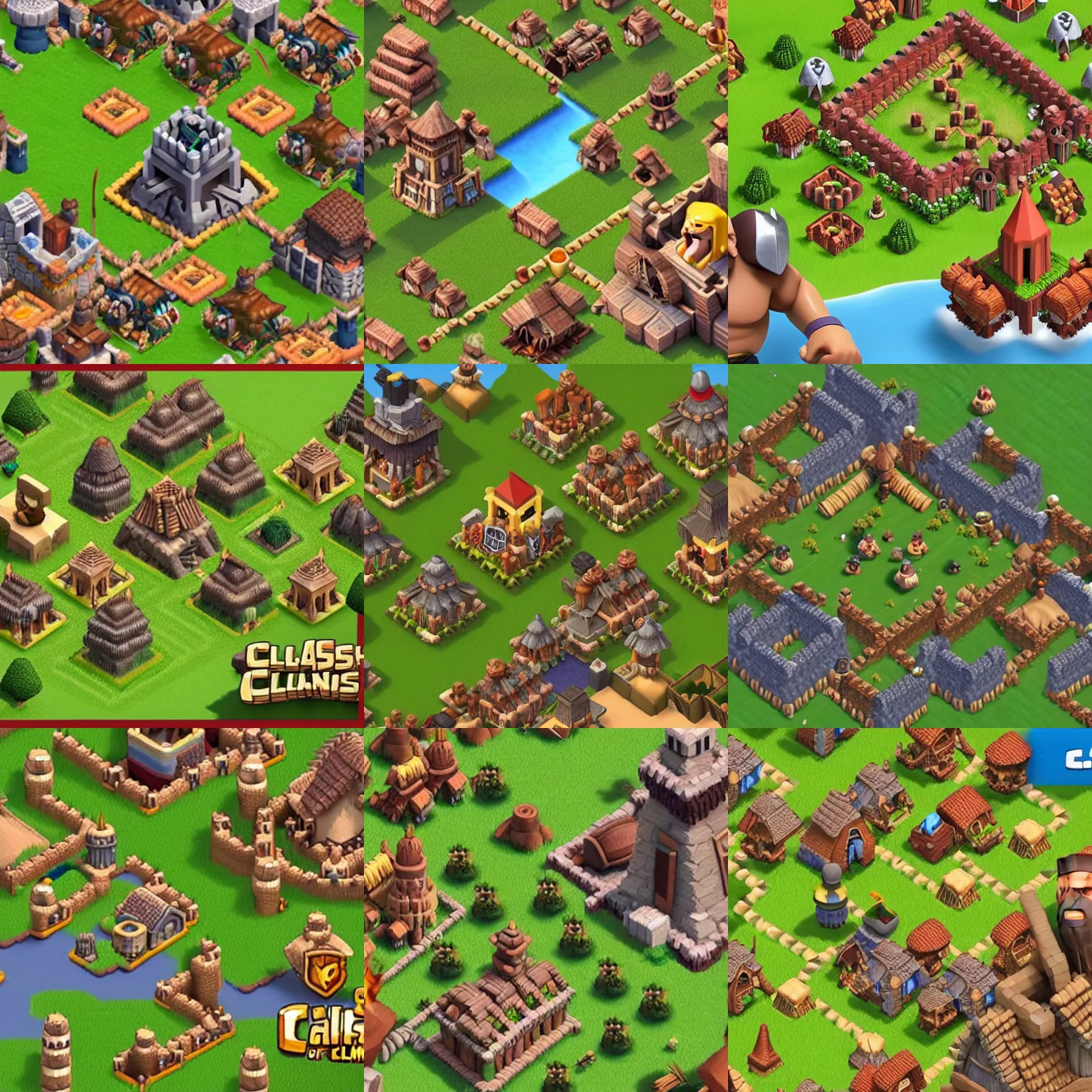Prompt: a very strong Clash of Clans village