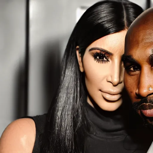 Prompt: Kim kardashian and Tupac, full shot, realistic, hyperrealistic, 4k resolution, 8k resolution, Quality, highly detailed, very detailed, detail studio quality lighting, dramatic lighting, re life