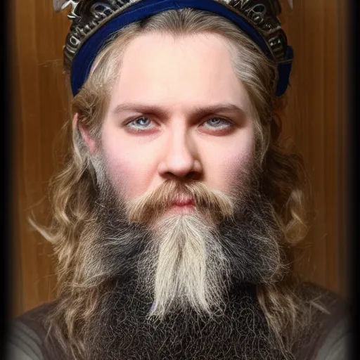 Image similar to Odin with one eye looking at the camera , high fidelity face and beard